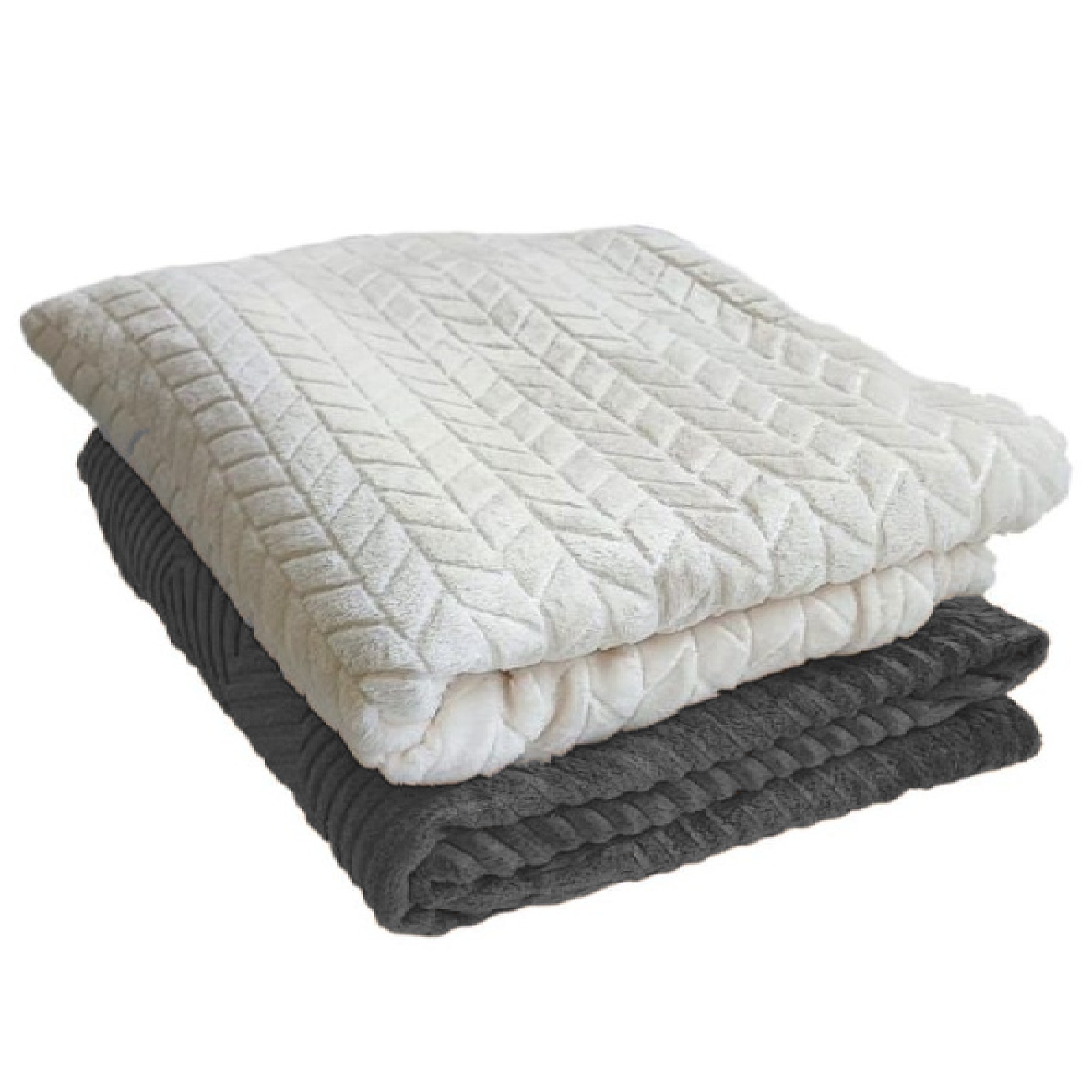Set de Cobijas de siesta gris y beige
