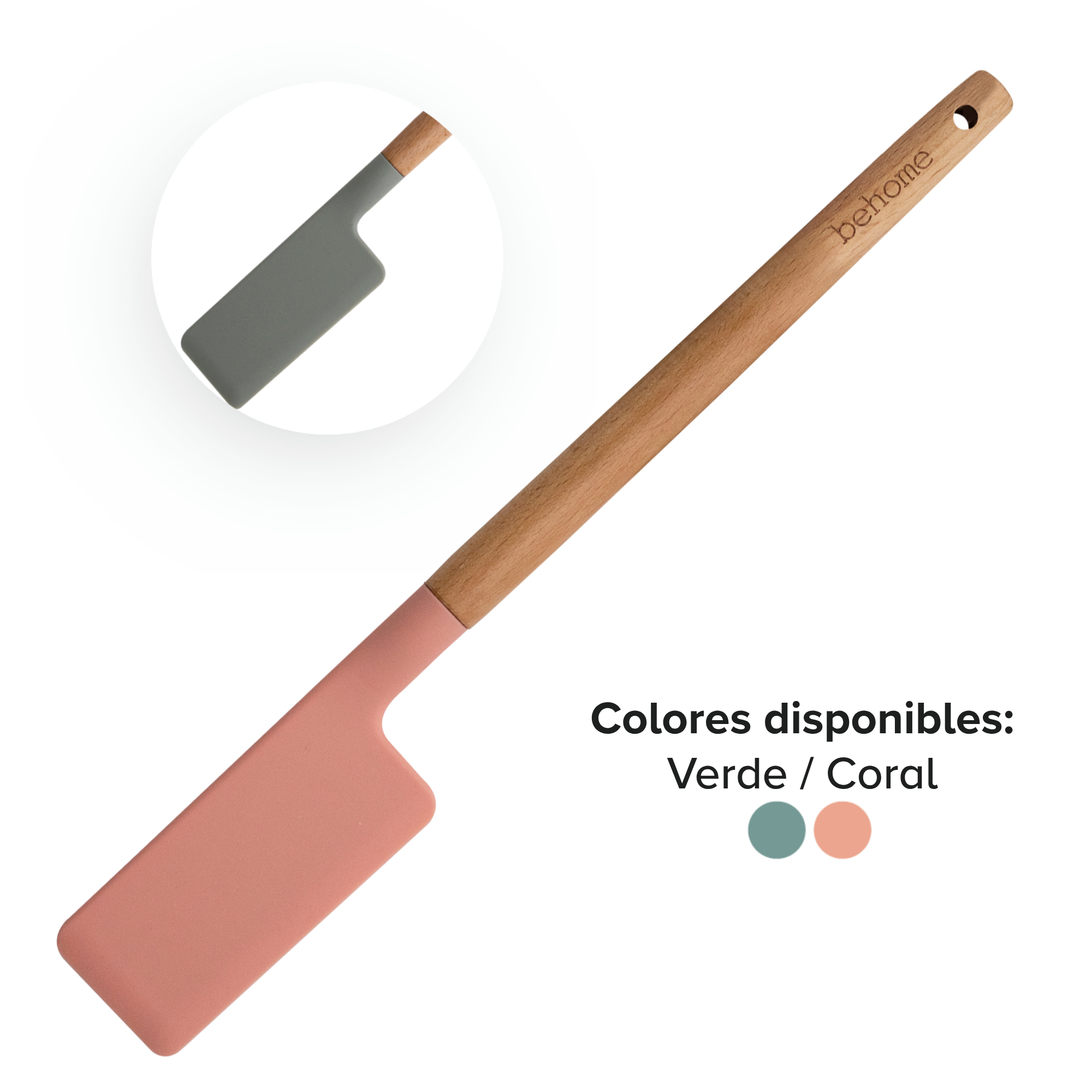 Espátula repostera de silicona (mango de madera)