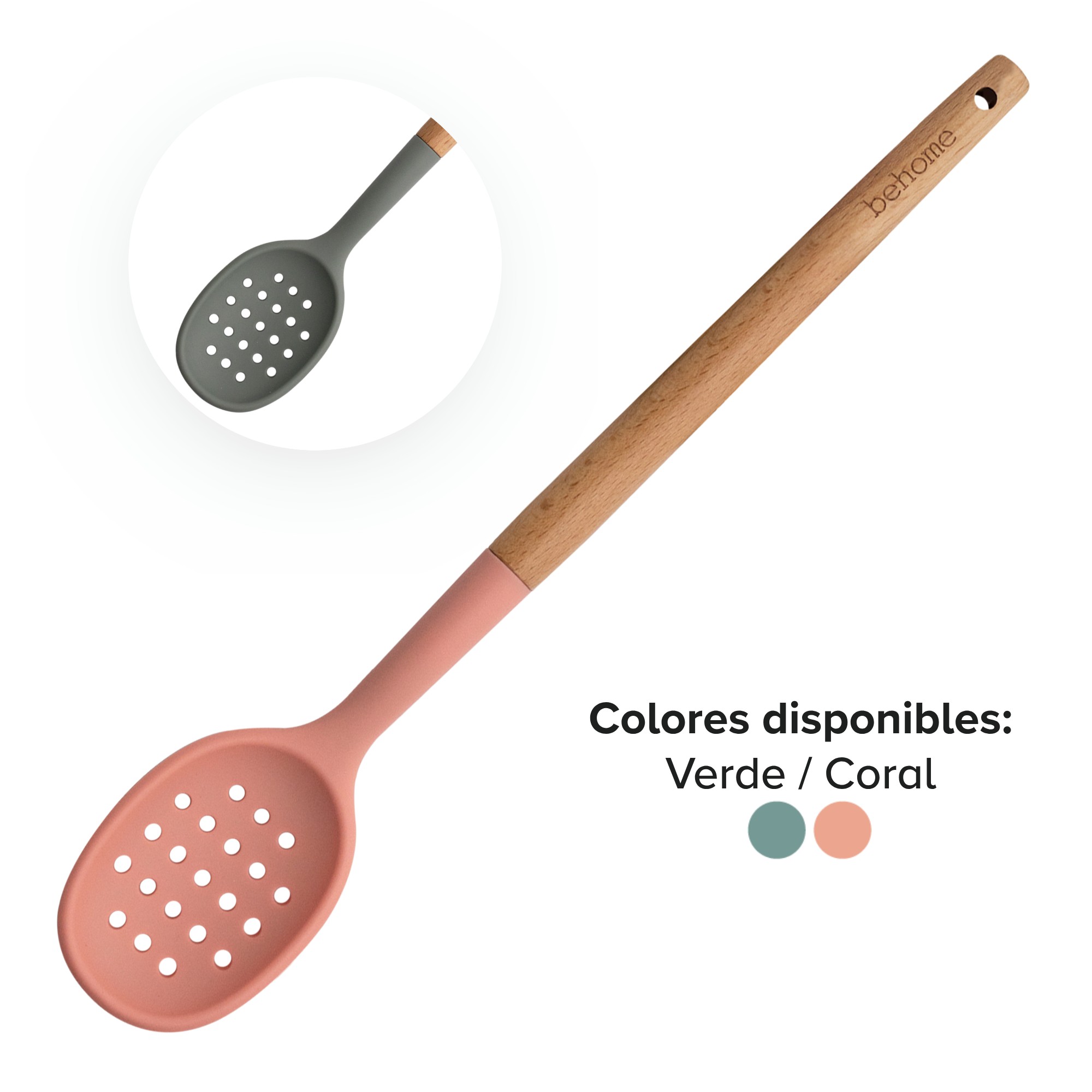 Espumadera de silicona (mango de madera)
