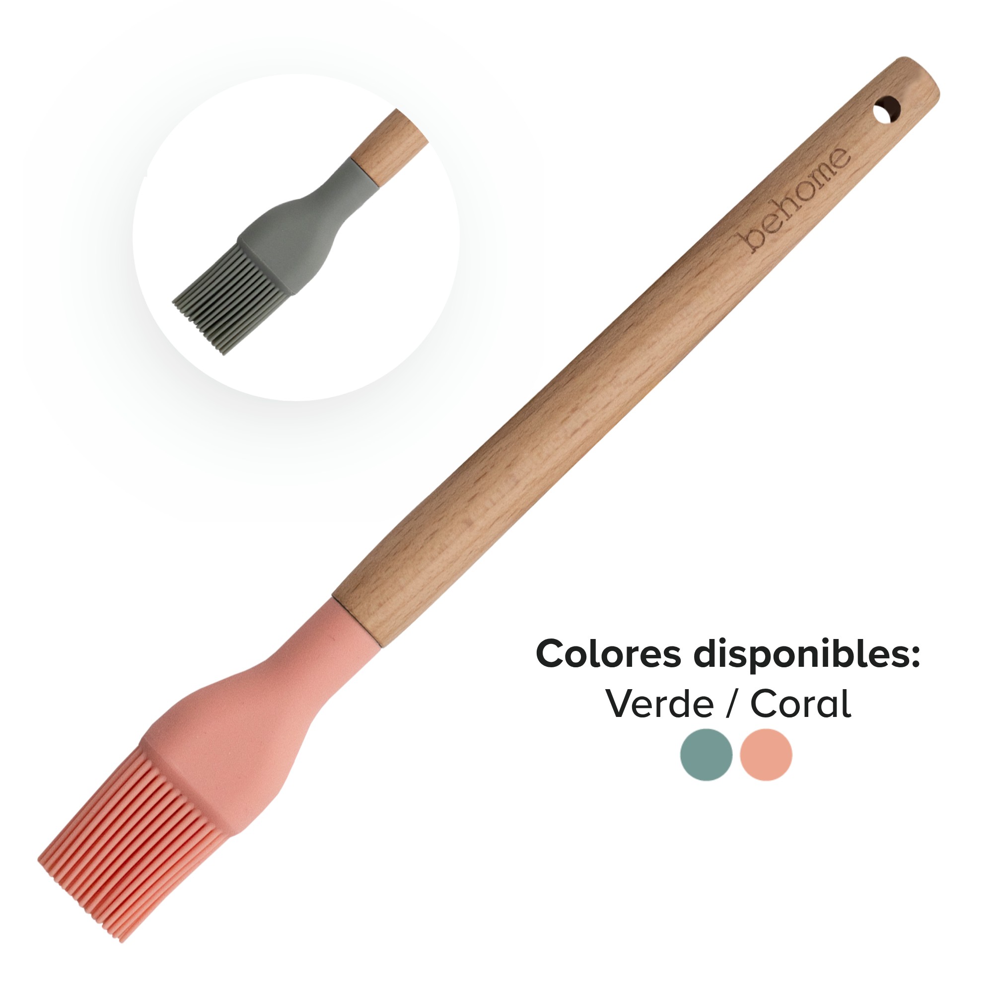 Pincel de silicona (mango de madera)