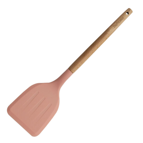 SET UTENSILIOS SILICONA Y MADERA CORAL - Imagen 2