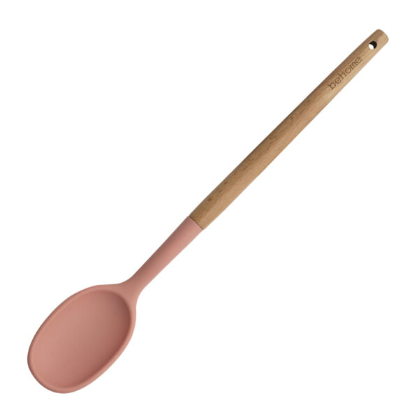 SET UTENSILIOS SILICONA Y MADERA CORAL - Imagen 4