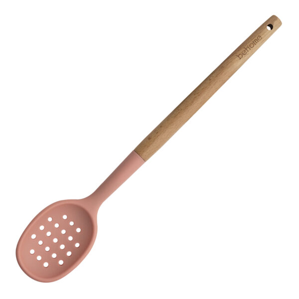 SET UTENSILIOS SILICONA Y MADERA CORAL - Imagen 5