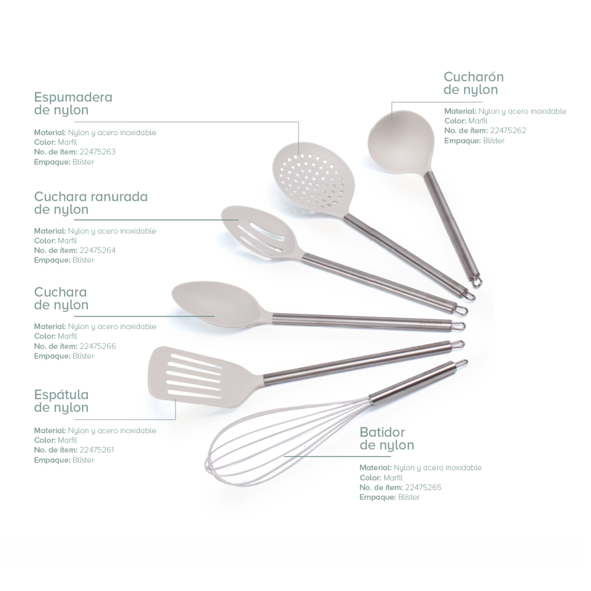 SET UTENSILIOS DE NYLON